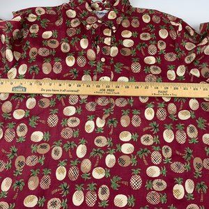 Reyn Spooner Egyptian Cotton Red Pineapple Shirt L